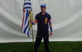 Flag Bearer Alex Brent is excited to get paddling